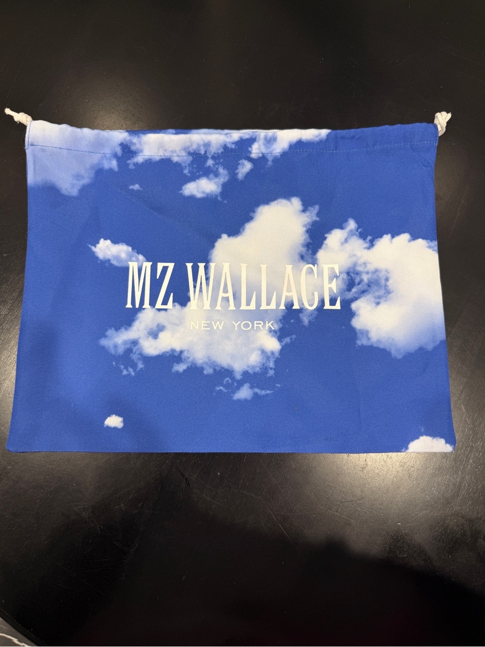 MZ Wallace Blue and White Cloud Print Drawstring Pouch Dust Bag